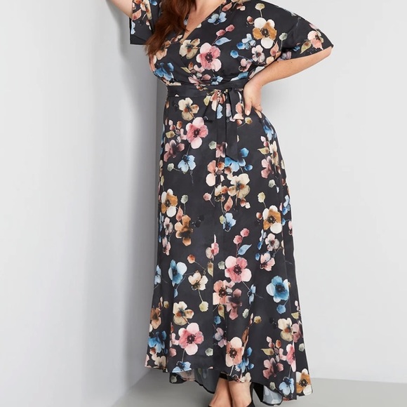Anthropologie Floral Maxi Dress - Black, Pink, Blue, Cream - Picture 1 of 3